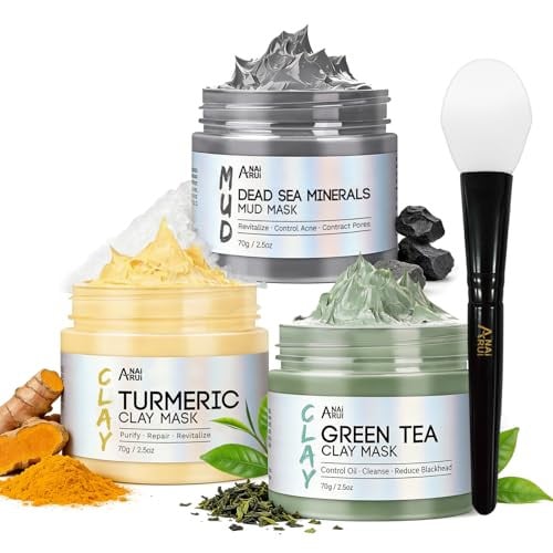 ANAI RUI  3 Pc. Clay Spa Face Masks,  2.5-Oz Deal