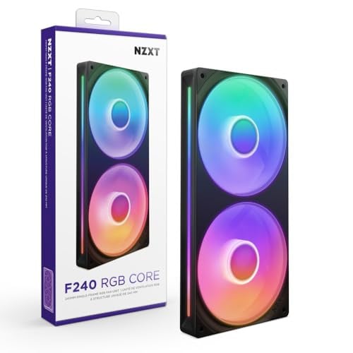 NZXT F240 RGB Core 240mm All-in-One Fan Unit 2x120mm RGB High Static Pressure AIO Cooling Black/White Deal