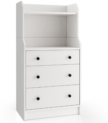 Costway Modern Storage Dresser with Anti-toppling Device (White)