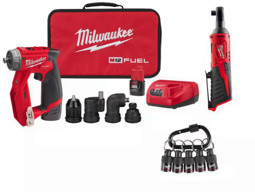 Milwaukee M12 FUEL 12V 4-in-1 Installation 3/8 in. Drill Driver Kit with M12 3/8 in. Ratchet Deal