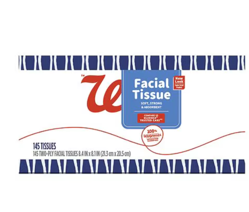 Walgreens Facial Tissue Flat Box 145-Sheet