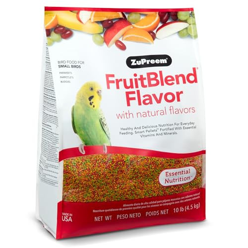 ZuPreem FruitBlend Bird Food for Parakeets, Budgies, Parrotlets & Doves
