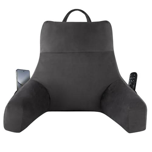 IPYNBAP Reading Pillow for Bed, 18 Inch, Grey