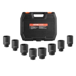 VEVOR 8-Piece 1/2" Drive Axle Nut Impact Socket Set
