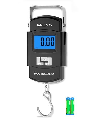 MEIYA Fish Scale 110lb/50kg Digital Fishing Scale w/ Backlit LCD
