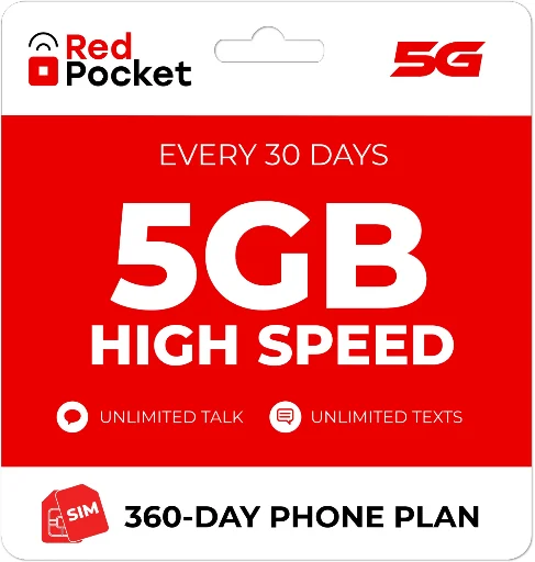 Red Pocket 5GB, 15GB, & 30GB Plans
