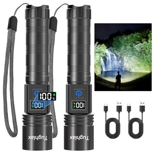 LED Rechargeable Flashlights 9900 High Lumens - 2Pack