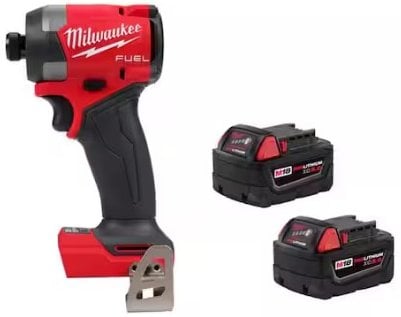 Milwaukee M18 FUEL 18V 1/4 in. Hex Impact Driver w/ (2) M18 5.0 Ah Batteries Deal