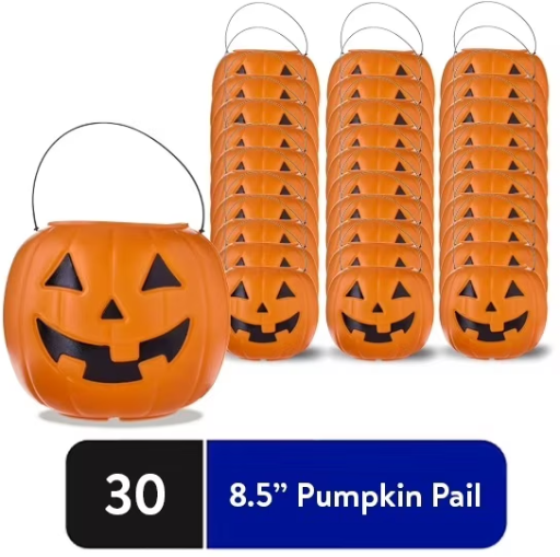 Way To Celebrate 30-Count 8 in Orange Plastic Jack-o'-Lantern Pumpkin Buckets