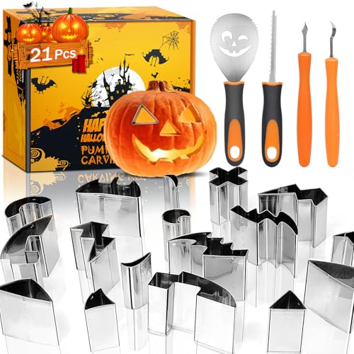 Halloween Pumpkin Carving Kit for Kids, 21-Piece Set Deal