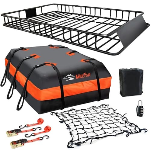 Roof Rack Carrier Basket 65"x39"x6" with 20 Cubic Feet Waterproof Bag Deal