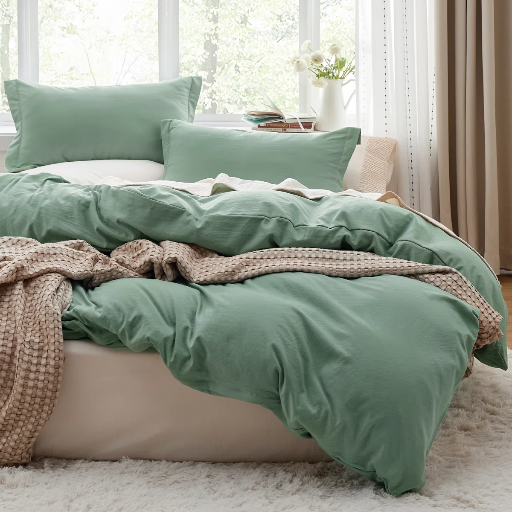 King Size Duvet Cover and 2 King Shams - Green Deal