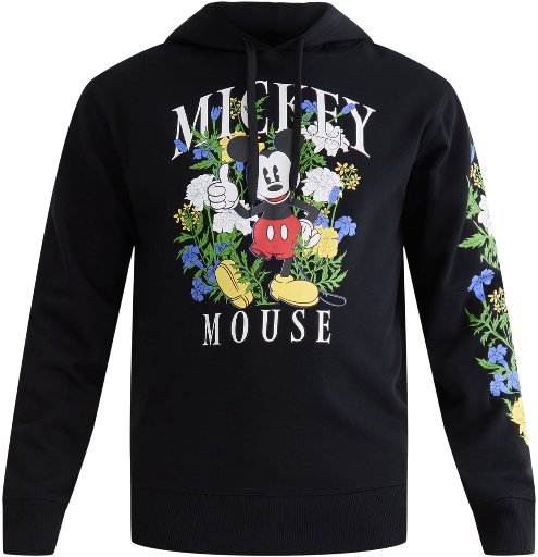 Disney Men's Floral Mickey Mouse Graphic Hoodie Sweatshirt