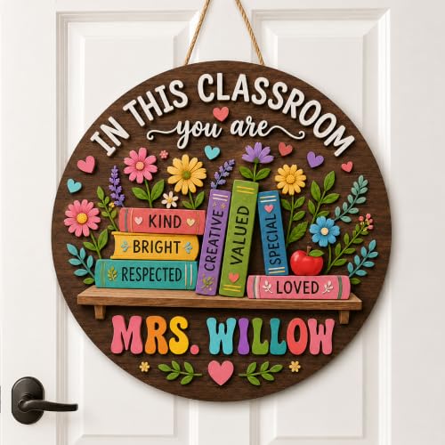Personalized Teacher Wooden Door Sign Deal