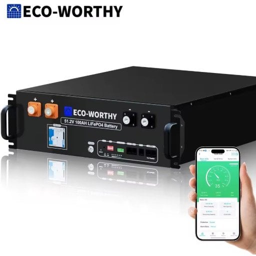 ECO-WORTHY 48V 100Ah LiFePO4 Server Rack Battery w/ Bluetooth & WiFi UL1973/9540A Deal