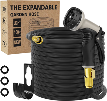 100ft Flexible Garden Hose with Nozzle Deal