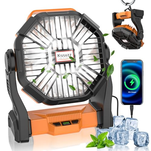 Portable Camping Fan with LED Lantern