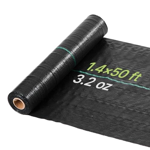 VEVOR 1.4x50FT 3.2oz Weed Barrier Fabric Heavy Duty