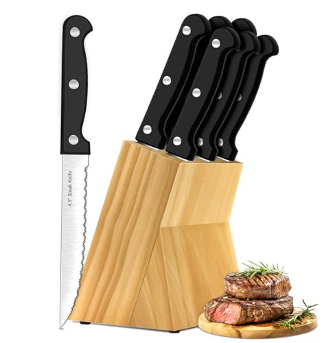 Steak Knives 7-Piece Set with Block
