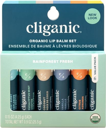 Cliganic Organic Lip Balm Set 6-Pack