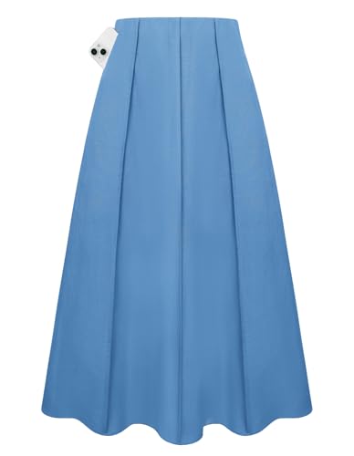 Kate Kasin Women Blue Linen Maxi Skirt Deal