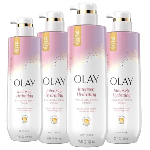 Olay Intensely Hydrating Hyaluronic Acid Serum Complex Body Wash 20 fl oz (Pack of 4)