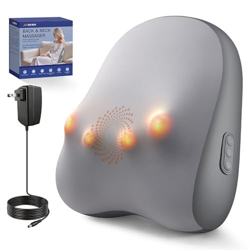 JZBRAIN Electric Back Massager, Corded Shiatsu 3 Mode 2 Intensity 2 Heat
