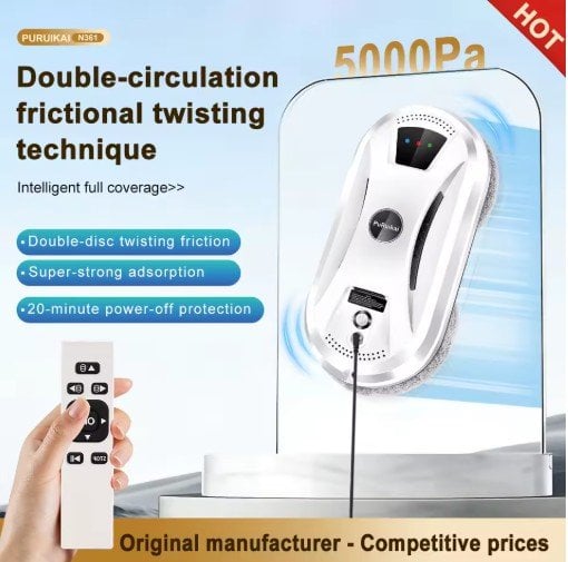 PuRuiKai Ultra Thin Window Cleaning Robot 5600Pa Suction Deal