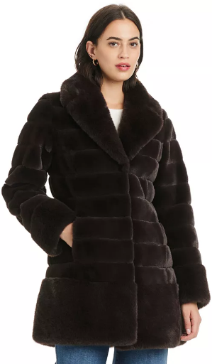 Jones New York Women's Faux-Fur Notched-Collar Coat Deal
