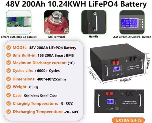 LiFePO4 Battery Pack 48V 200AH Deal