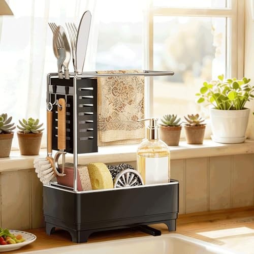 2-Tier MOUKABAL Sink Caddy Organizer with Drain Holes and Hooks Deal