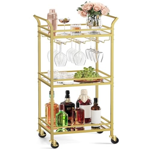 VASAGLE 3-Tier Bar Cart with Wine and Glass Holders Deal