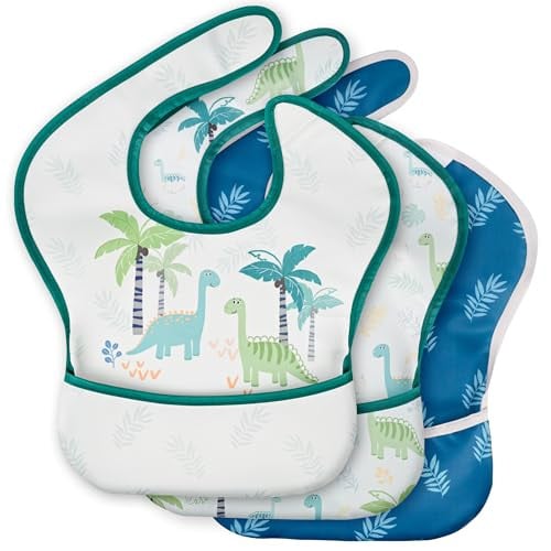 Civarua Kids Baby Bibs w/ Food Catcher 3-Pack Deal