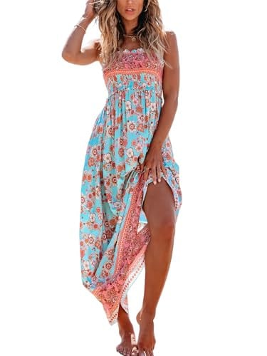CUPSHE Women's Maxi Ditsy Floral Smocked Summer Sundress Deal