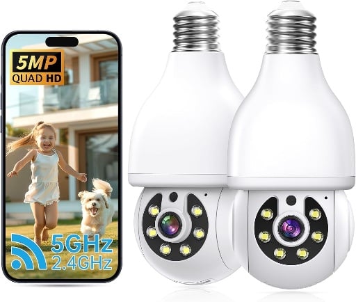 2K Light Bulb Security Camera 2-Pack Deal