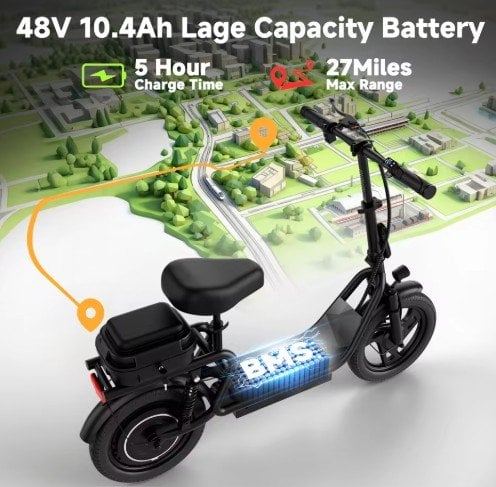 AOVOPRO Folding Electric Scooter 14 in Tires 48V 22.5AH Deal