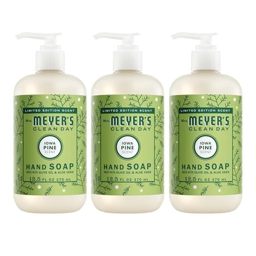 MRS. MEYER'S CLEAN DAY Hand Soap, Iowa Pine Scent, 12.5 Fl Oz Bottle, 3 Pack Deal