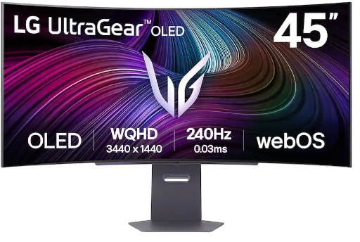 LG UltraGear 45" OLED QHD 240Hz 0.03ms Smart Gaming Monitor
