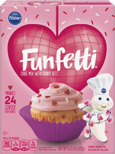 Pillsbury Funfetti Valentine's Cake Mix w/ Candy Bits 15.25 Oz