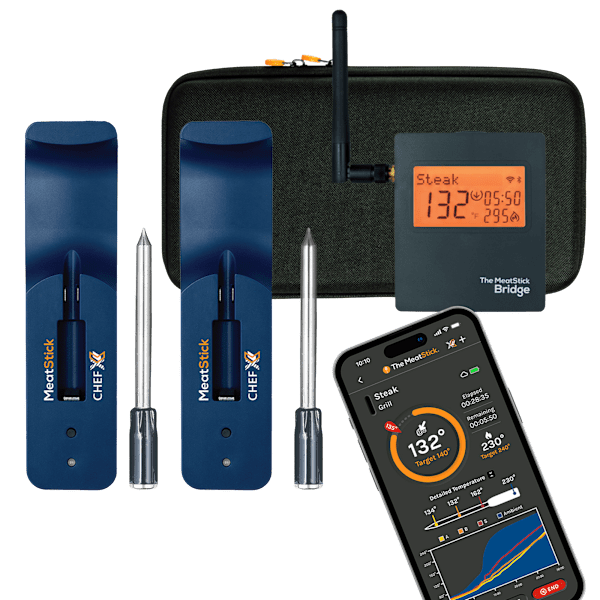 MeatStick Chef X 2-Pack Quad Sensor Smart Wireless Meat Thermometers with WiFi
