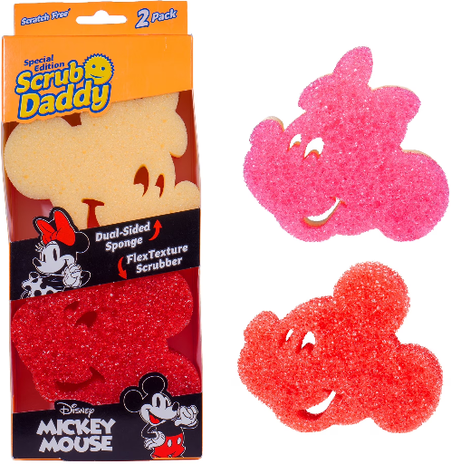 Scrub Daddy Disney Mickey & Minnie Mouse Non-Scratch Cleaning Sponges 2-Pack Deal