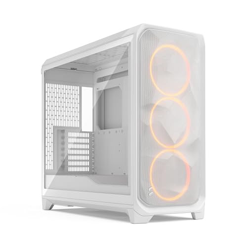 Fractal Design Meshify 3 XL White Tempered Glass Clear Tint High Airflow PC Gaming Case Three ARGB Momentum 14 Gen 2 Fans Included