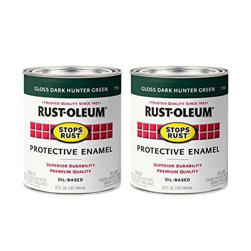 Rust-Oleum Stops Rust Brush On Enamel Paint, Gloss Dark Hunter Green 2-Pack 32-Oz Deal
