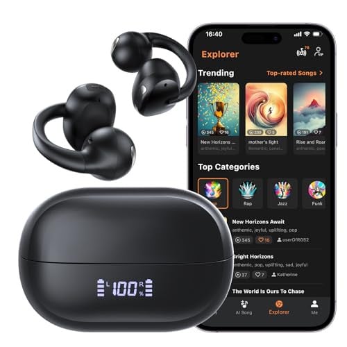 Haowolf Open Ear Clip On Earbuds Bluetooth 5.4 AI  Deal