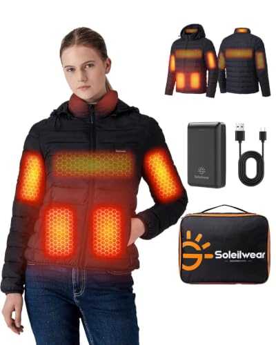 Soleilwear Women's Graphene Heated Jacket with 16000mAh Battery