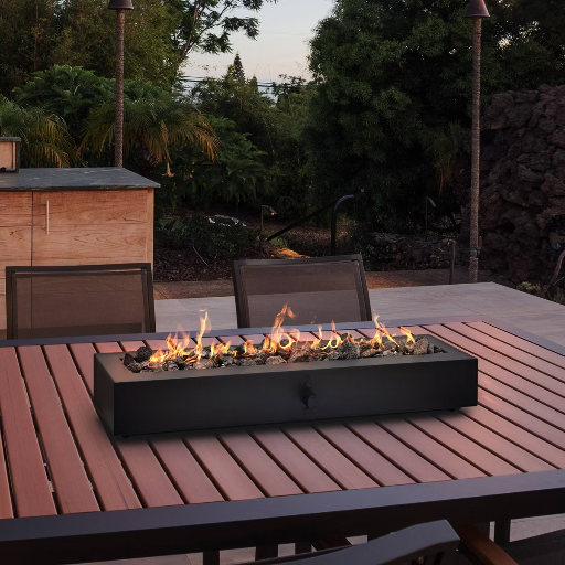Threshold 28" Outdoor Deck Patio Tabletop Rectangular Fireplace Propane Fire Pit Deal