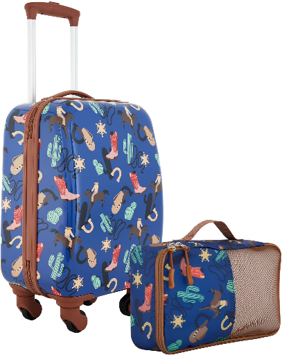 Wrangler Rodeo 2 Piece Rolling Luggage Set with Spinner Wheels and Hard-Side Shell