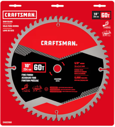 CRAFTSMAN 10" 60-Tooth Carbide Miter/Table Saw Blade Deal