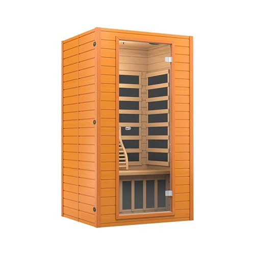 Hemlock Wood 2 Person Near Zero EMF Infrared Sauna Room w/ Bluetooth Speaker