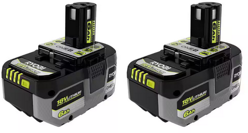 Ryobi ONE+ HP 18V HIGH PERFORMANCE Lithium-Ion 6.0 Ah Battery (2-Pack) Deal